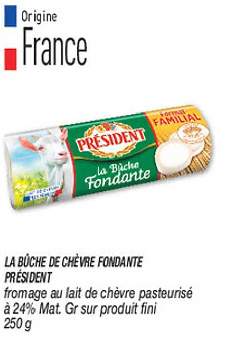 LA BÛCHE DE CHÈVRE FONDANTE PRÉSIDENT