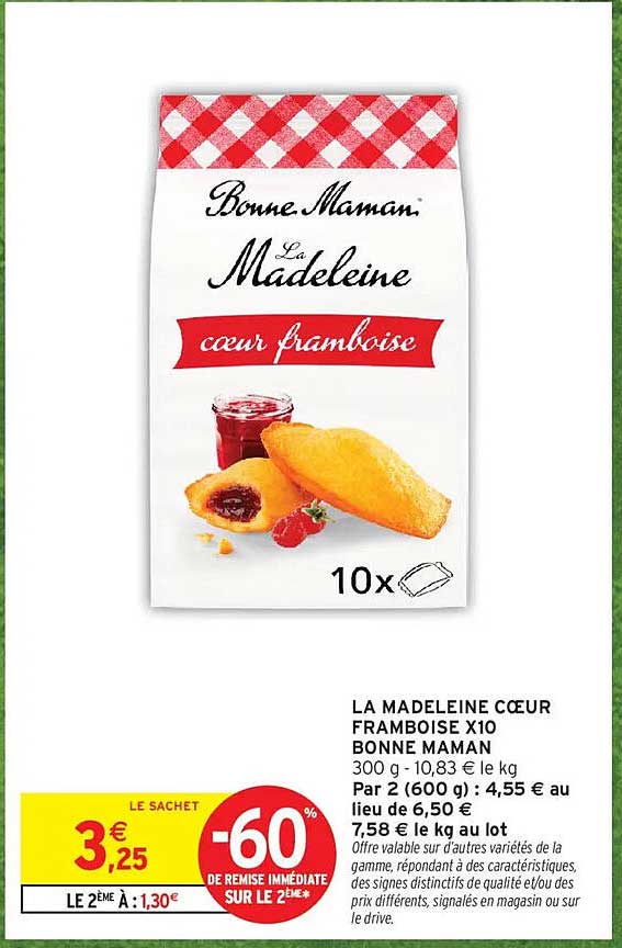 LA MADELEINE CŒUR FRAMBOISE X10 BONNE MAMAN