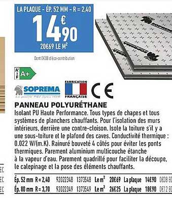 LA PLAQUE - EP. 52 MM - R = 2,40