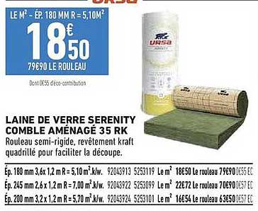 LAINE DE VERRE SERENITY COMBLE AMÉNAGÉ 35 RK