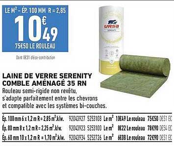 LAINE DE VERRE SERENITY COMBLE AMÉNAGÉ 35 RN