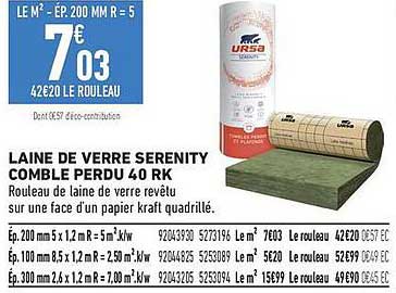 LAINE DE VERRE SERENITY COMBLE PERDU 40 RK