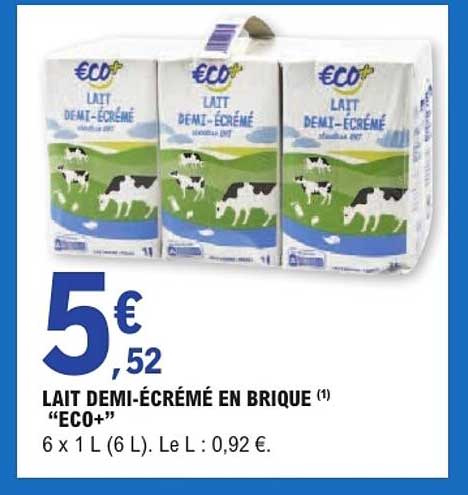 LAIT DEMI-ÉCRÉMÉ EN BRIQUE (1) “ECO+”