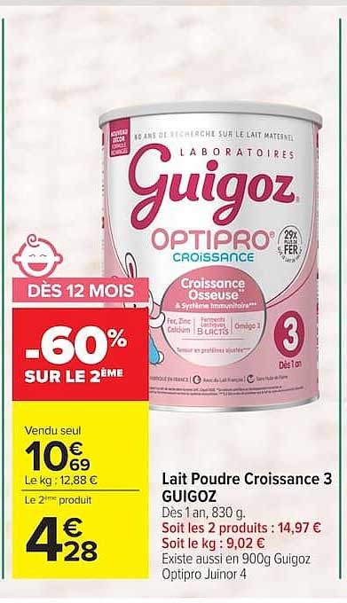 Lait Poudre Croissance 3 GUIGOZ