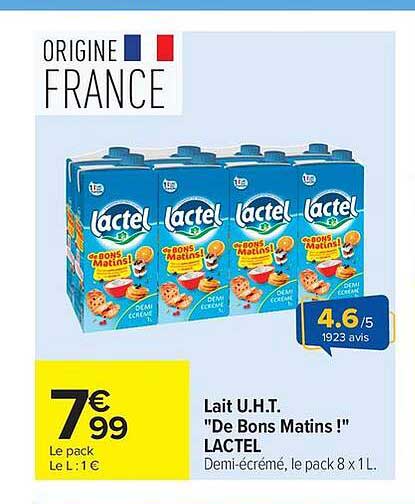 Lait U.H.T. "De Bons Matins !" LACTEL