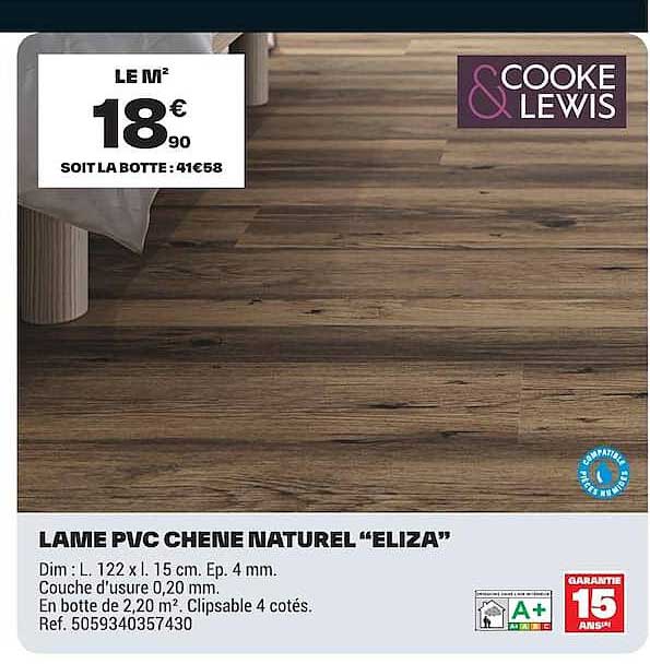 LAME PVC CHENE NATUREL “ELIZA”