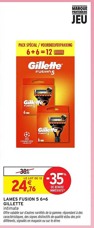 LAMES FUSION 5 6+6 GILLETTE