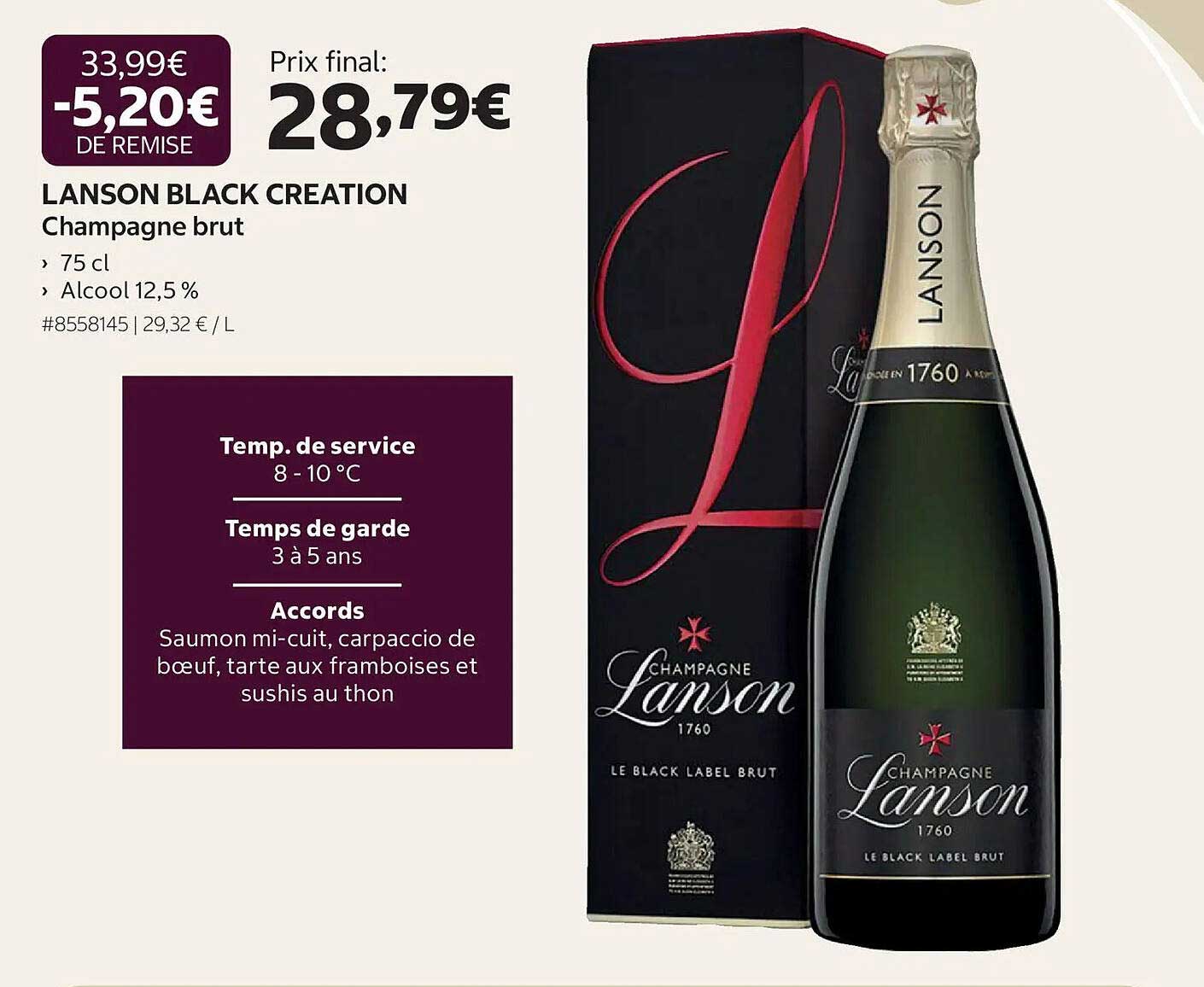 LANSON BLACK CREATION Champagne brut