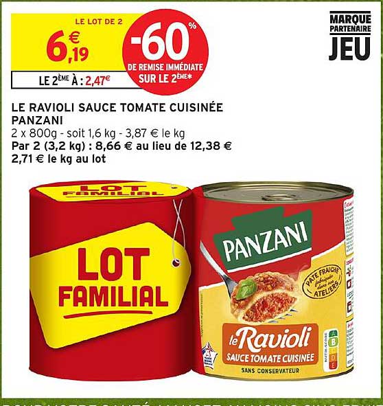 LE LOT DE 2 LE 2ÈME À : 2,47€