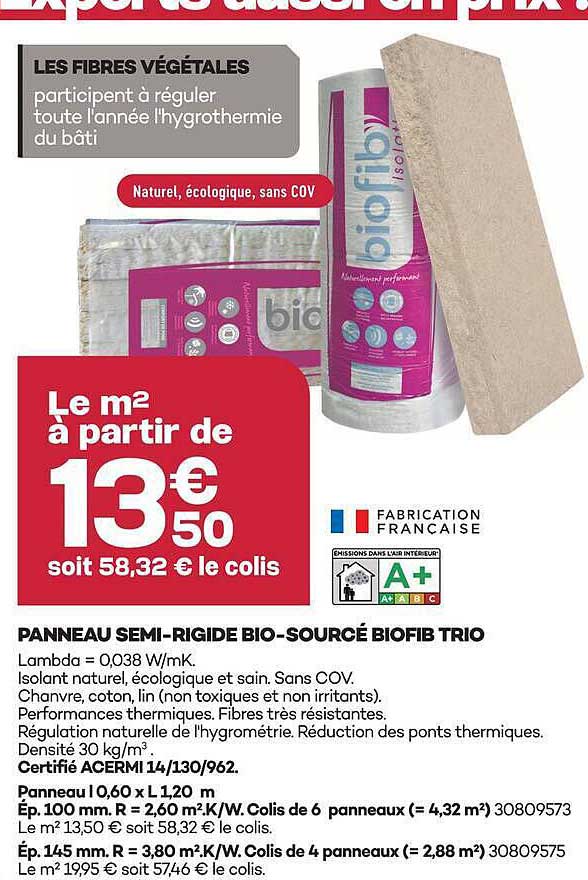 Le m² à partir de 13€50