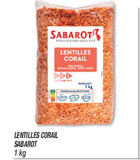 LENTILLES CORAIL SABAROT 1 kg