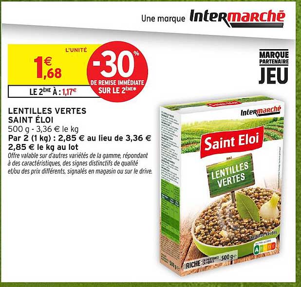 LENTILLES VERTES SAINT ÉLOI