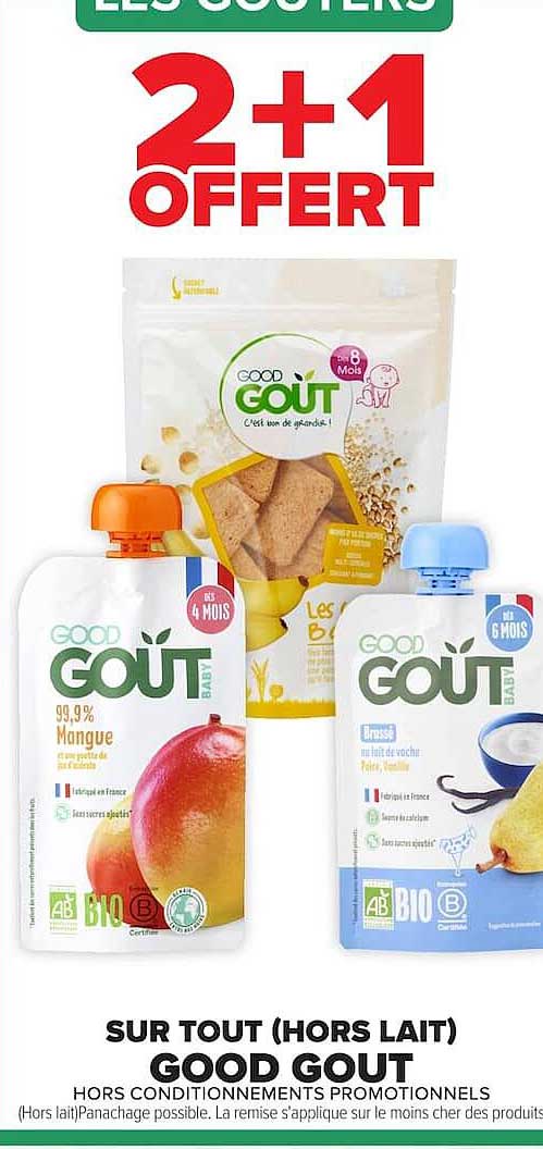 LES GOÛTERS 2+1 OFFERT
