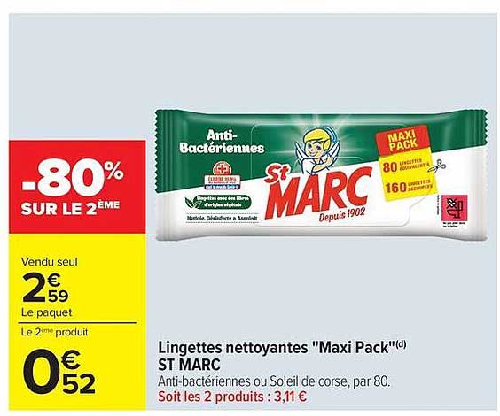 Lingettes nettoyantes "Maxi Pack" ST MARC
