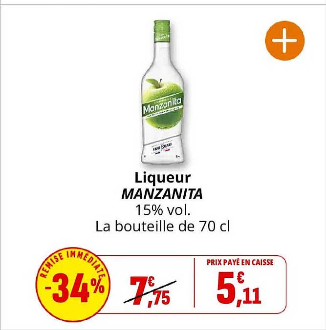 Liqueur MANZANITA 15% vol. La bouteille de 70 cl