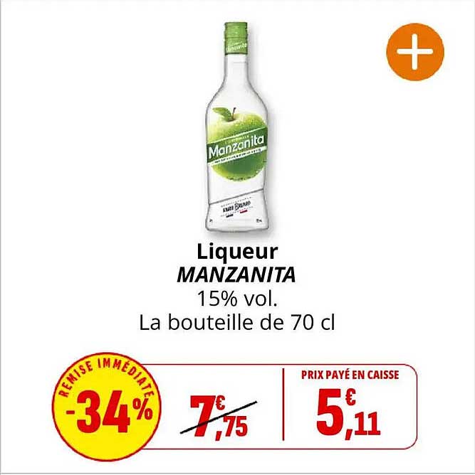 Liqueur MANZANITA 15% vol. La bouteille de 70 cl