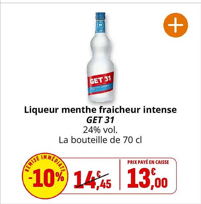 Liqueur menthe fraicheur intense GET 31