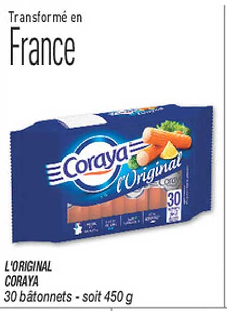 L'ORIGINAL CORAYA 30 bâtonnets - soit 450 g