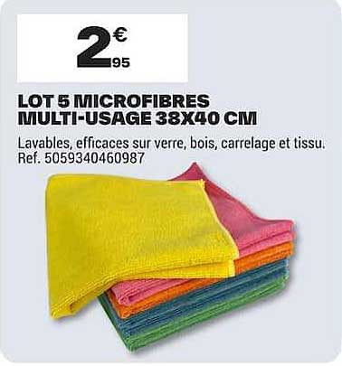LOT 5 MICROFIBRES MULTI-USAGE 38X40 CM