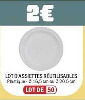 LOT D’ASSIETTES RÉUTILISABLES