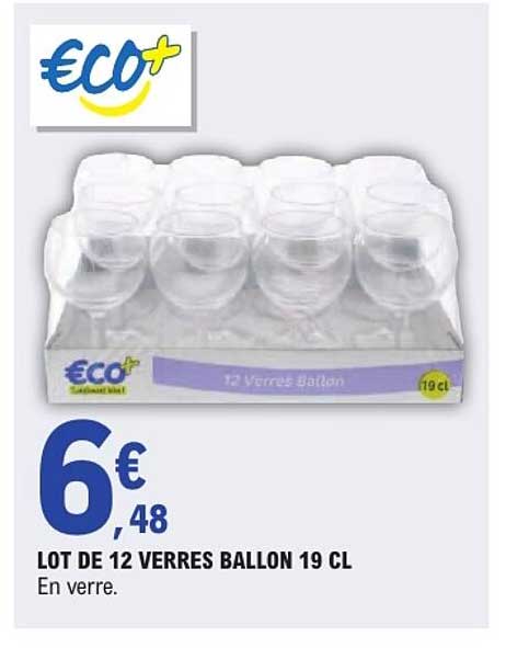 LOT DE 12 VERRES BALLON 19 CL