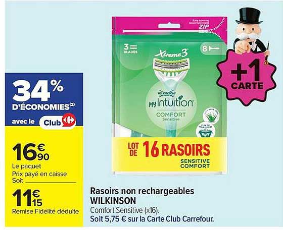 LOT DE 16 RASOIRS SENSITIVE COMFORT