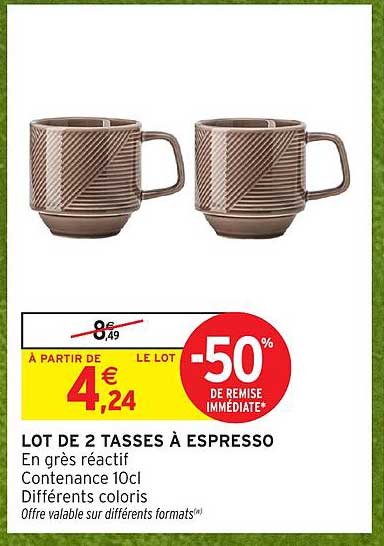 LOT DE 2 TASSES À ESPRESSO