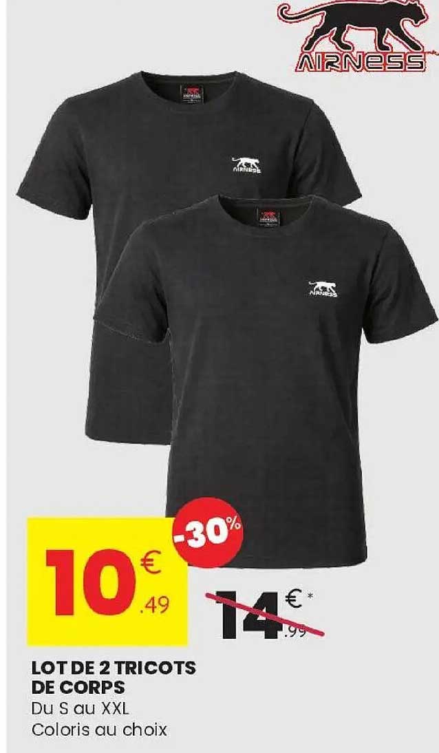 LOT DE 2 TRICOTS DE CORPS
