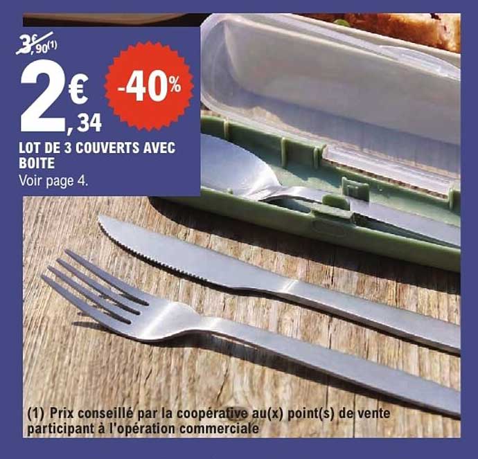 LOT DE 3 COUVERTS AVEC BOITE
