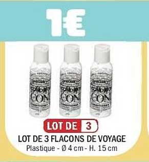LOT DE 3 FLACONS DE VOYAGE