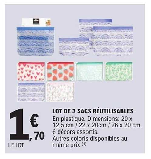 LOT DE 3 SACS RÉUTILISABLES