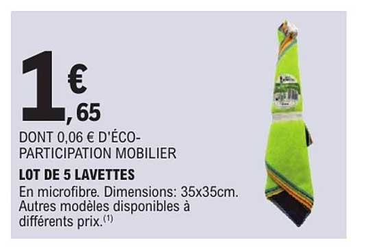 LOT DE 5 LAVETTES