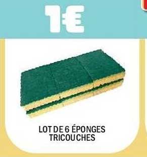 LOT DE 6 ÉPONGES TRICOUCHES