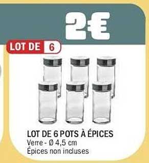LOT DE 6 POTS À ÉPICES