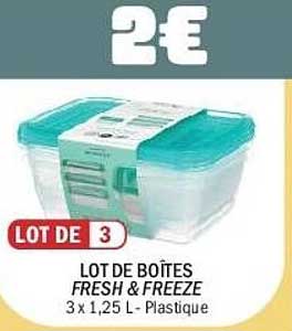 LOT DE BOÎTES FRESH & FREEZE 3 x 1,25 L - Plastique