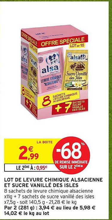 LOT DE LEVURE CHIMIQUE ALSACIENNE ET SUCRE VANILLÉ DES ISLES
