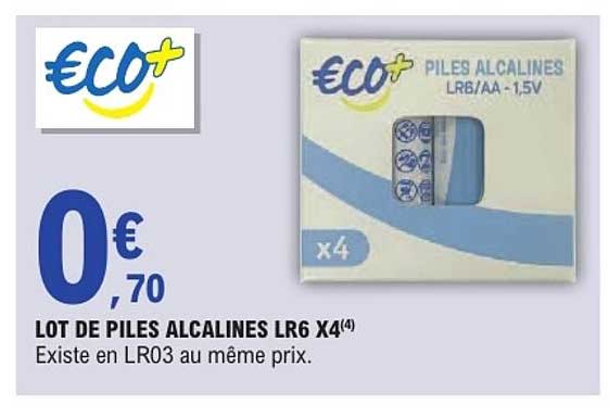 LOT DE PILES ALCALINES LR6 X4(4)