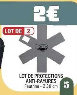 LOT DE PROTECTIONS ANTI-RAYURES Feutrine - Ø 38 cm