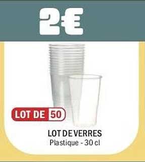 LOT DE VERRES Plastique - 30 cl