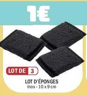 LOT D’ÉPONGES Inox - 10 x 9 cm