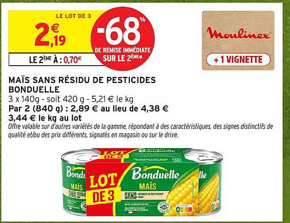 MAÏS SANS RÉSIDU DE PESTICIDES BONDUELLE