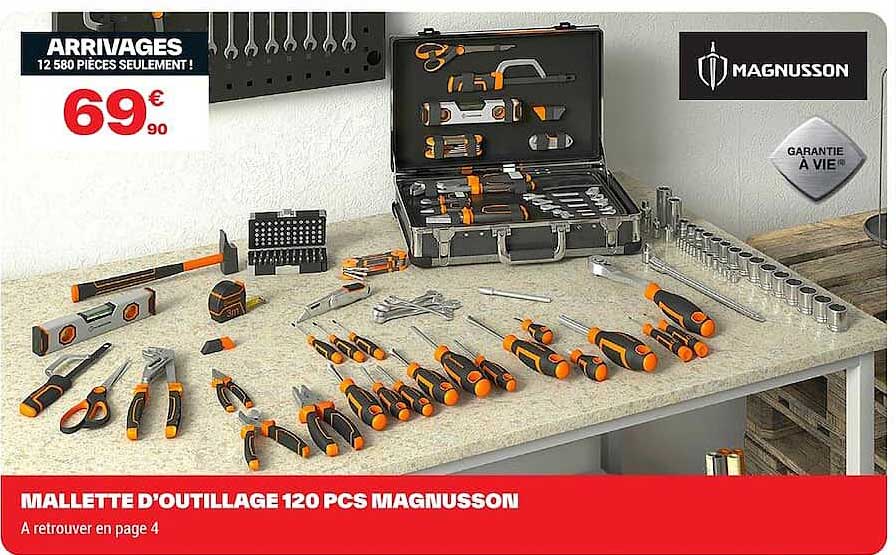 MALLETTE D'OUTILLAGE 120 PCS MAGNUSSON