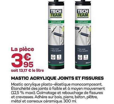 MASTIC ACRYLIQUE JOINTS ET FISSURES