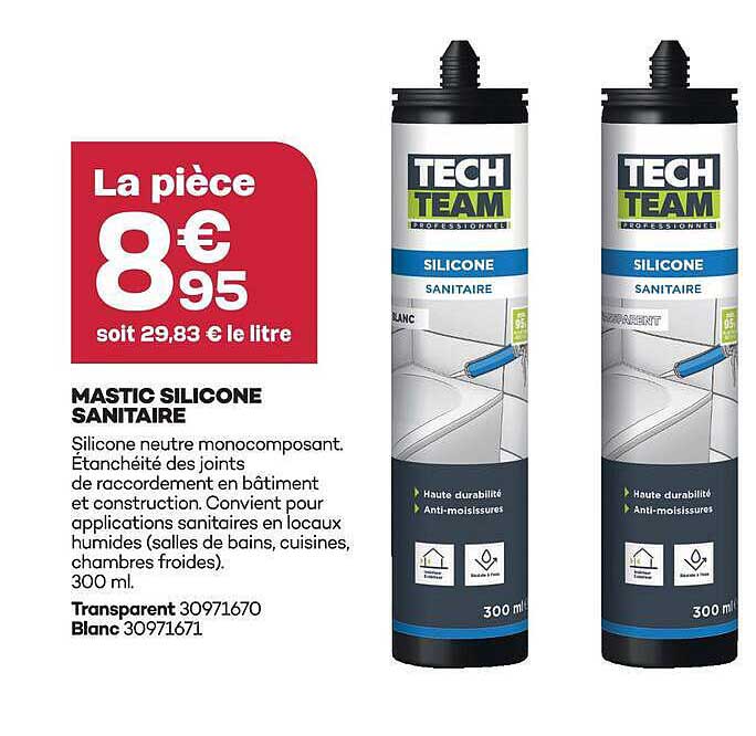 MASTIC SILICONE SANITAIRE