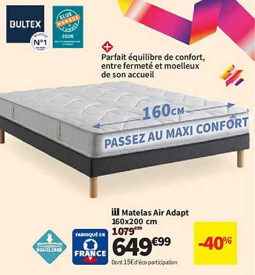 Matelas Air Adapt 160x200 cm