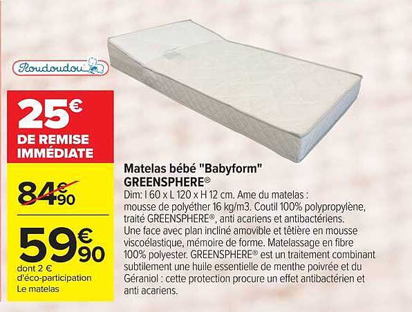 Matelas bébé "Babyform" GREENSPHERE®