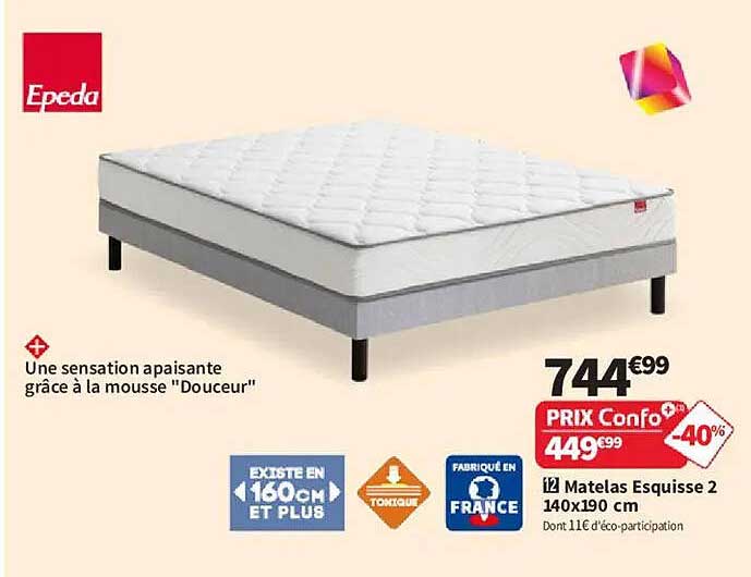 Matelas Esquisse 2 140x190 cm