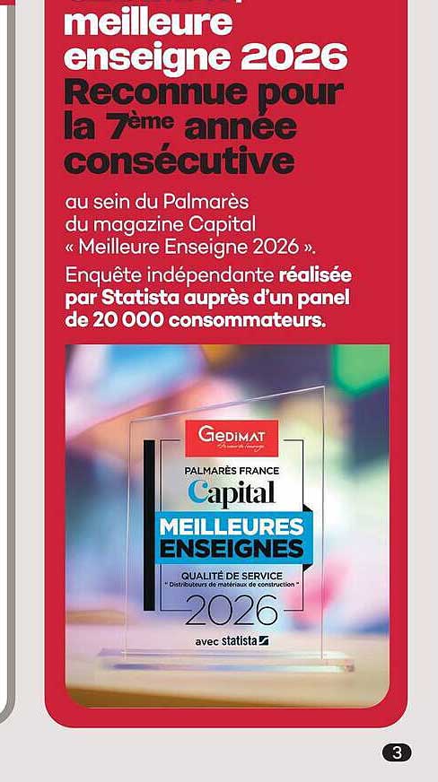 meilleure enseigne 2026 Reconnu pour la 7ème année consécutive