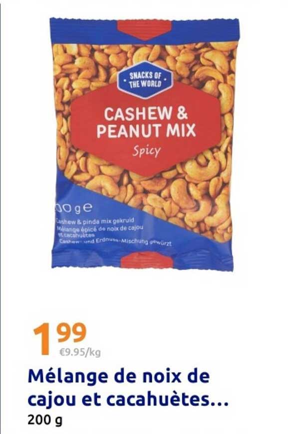 Mélange de noix de cajou et cacahuètes...
