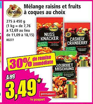 Mélange raisins et fruits à coques au choix